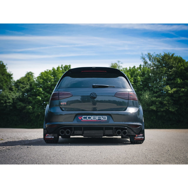 Silencieux d'Echappement "Axleback" Race Golf R Style Quadri Sortie pour VW Golf GTI (MK7) 2.0 TSI (5G) (12-17)